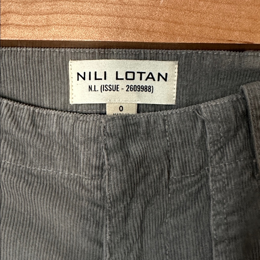 Nili Lotan Jenna Gray Corduroy Pant - Picture 2 of 5